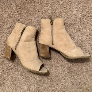 Open toe ankle booties